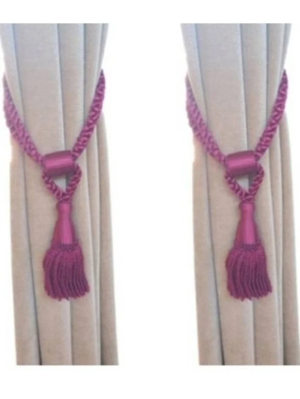 Set of 2 Burgundy Curtain Tassel Tie-Backs | EUC